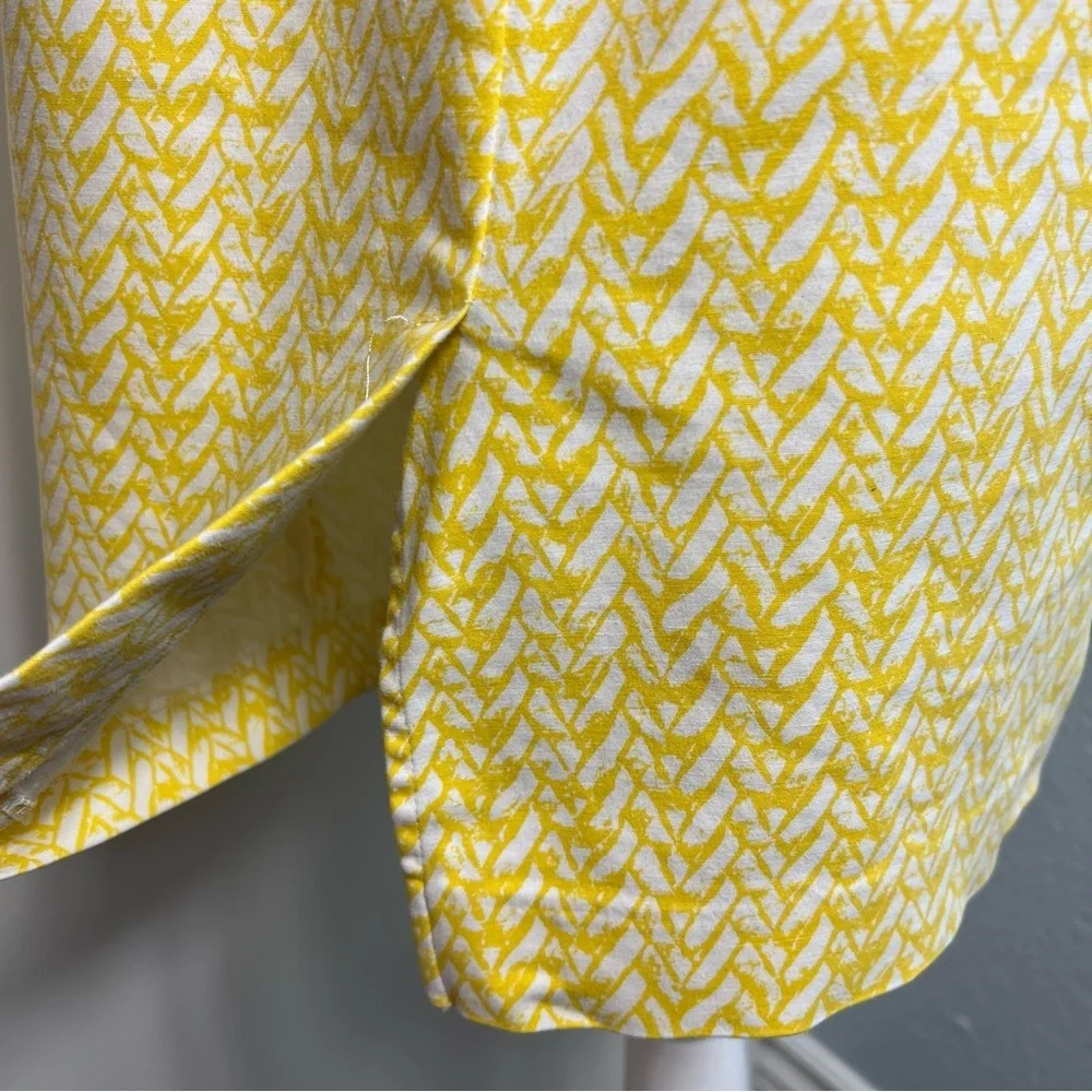 Cynthia Rowley Yellow White Print Skirt | Size 6‎ | Cotton Blend
